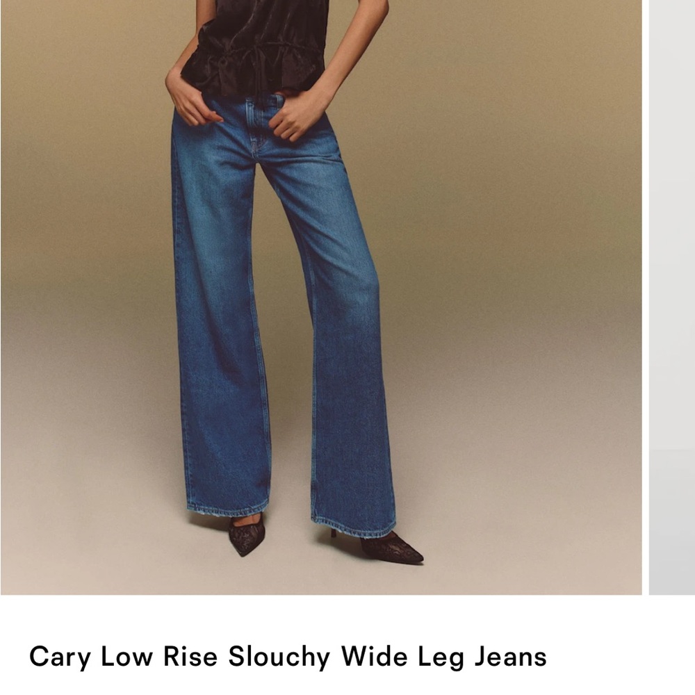 Reformation Cary Low Rise Blue Wide-Leg Jeans